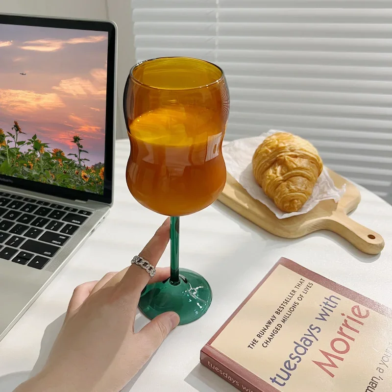 

Champagne Glass Glass Wine Goblet Juice Cup Heat-Resistant Champagne Coupes Drinking Wine Glass Cocktail Glass Brandy Snifter