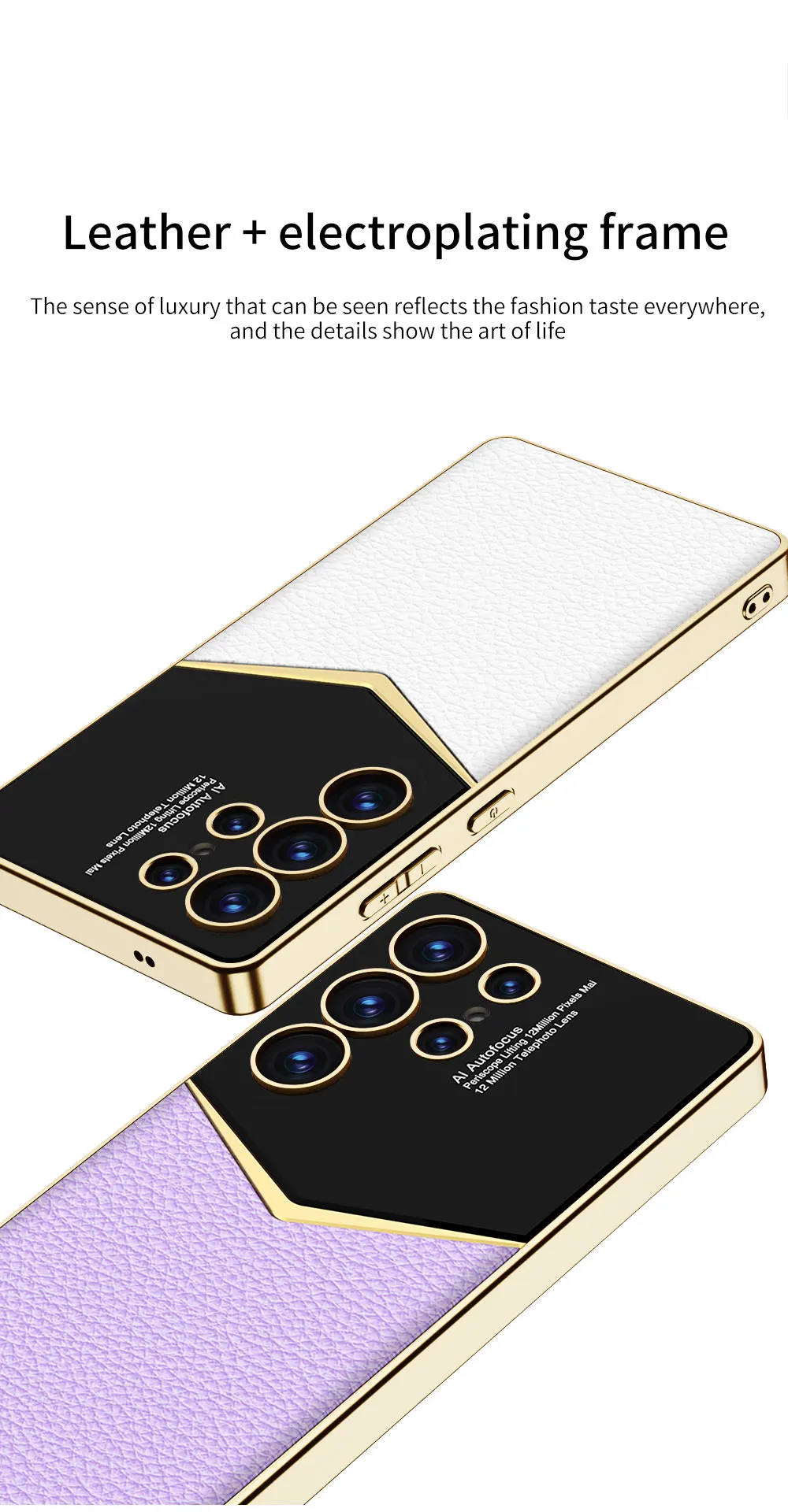 Luxury Leather Plating Case For Samsung Galaxy S25 Ultra Plus Camera Protective