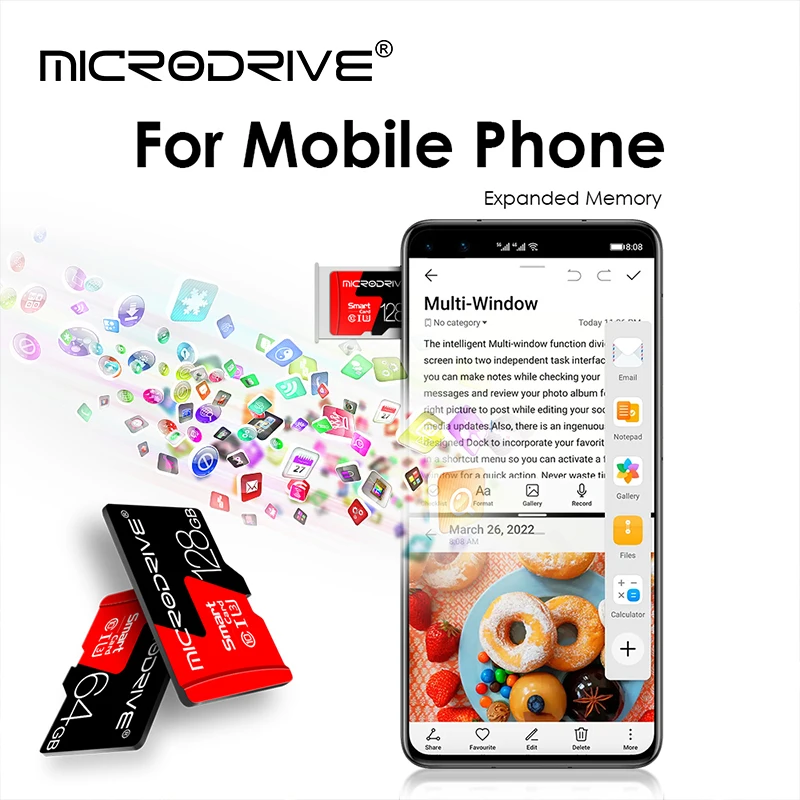 휴대폰용 마이크로 TF 카드, 미니 SD 카드, SD/TF 플래시 카드, 메모리 카드, 4GB, 8GB, 128GB, 256GB, 32GB, 64GB, 16GB