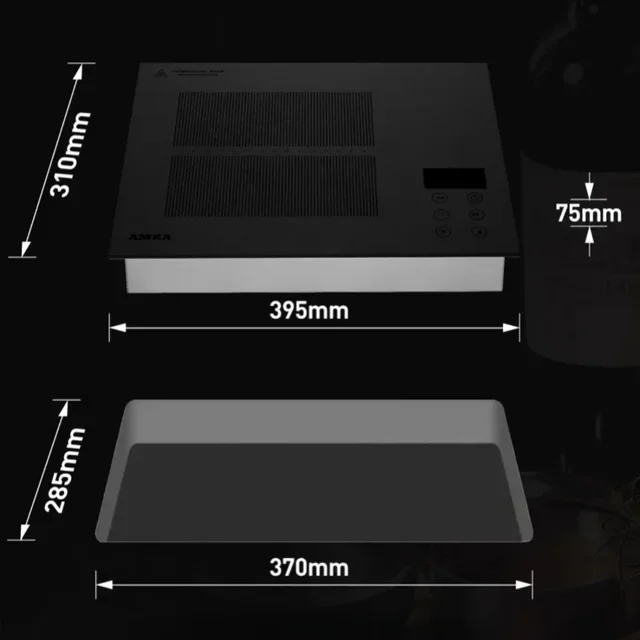 Amka 220V Induction Cooker Ceramic Sand Effect Built-in Induction Cooktop Black Single Cooker Bulit-in Hob Touch Control 2200W 6