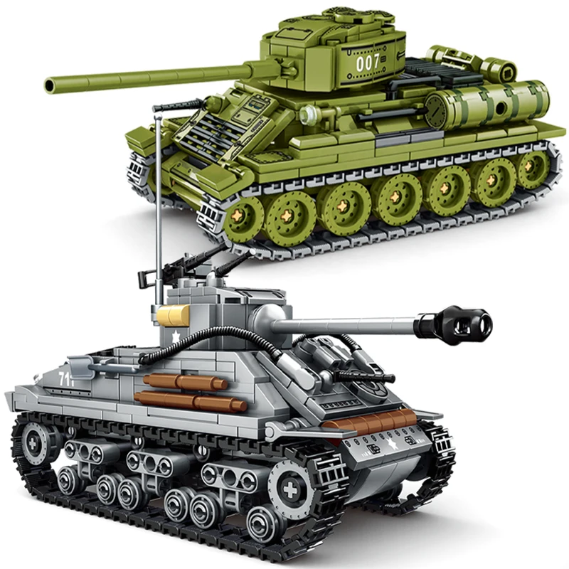 WW2 Military Weapon Tank Building Blocks Set SWAT Army City Police