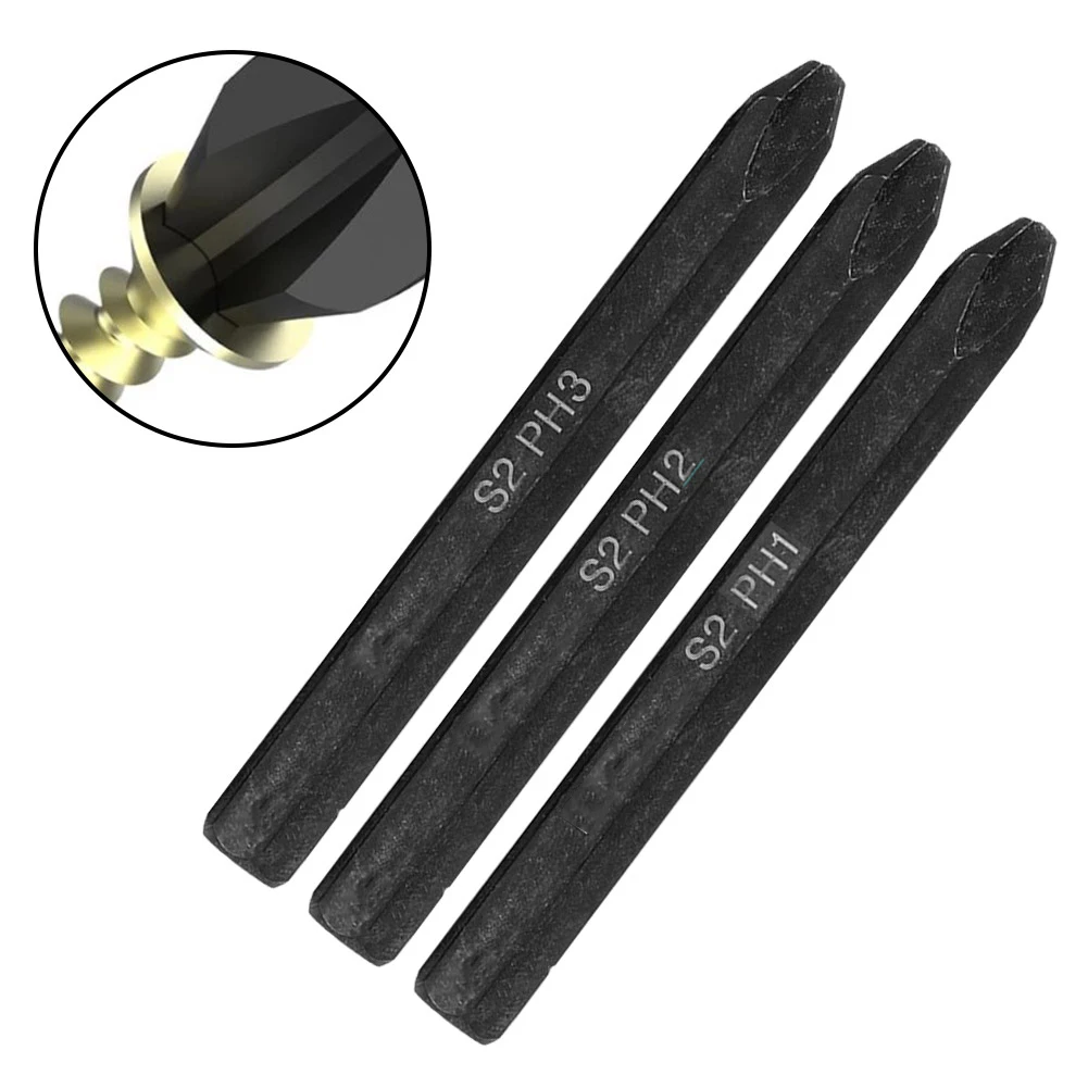 1pc 80mm Alloy Steel Hex Shank Impact Electric Cross Screwdriver Bits Hexagon Shank Screw Driver Bits PH1 PH2 PH3 Hand Tools