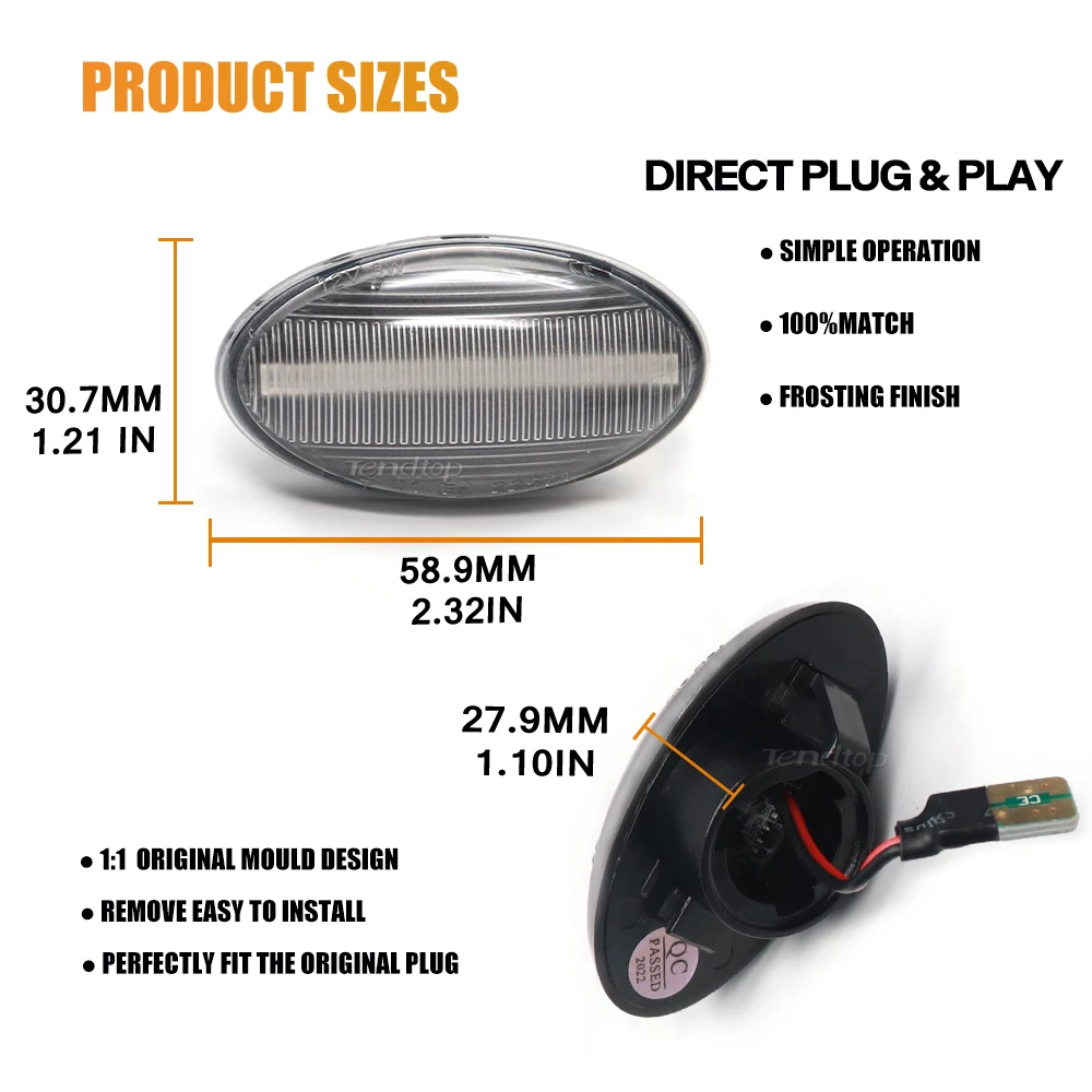 For Mini Cooper R50 R53 01-06 R52 04-07 LED Side Marker Repeater Indicator Light | UK