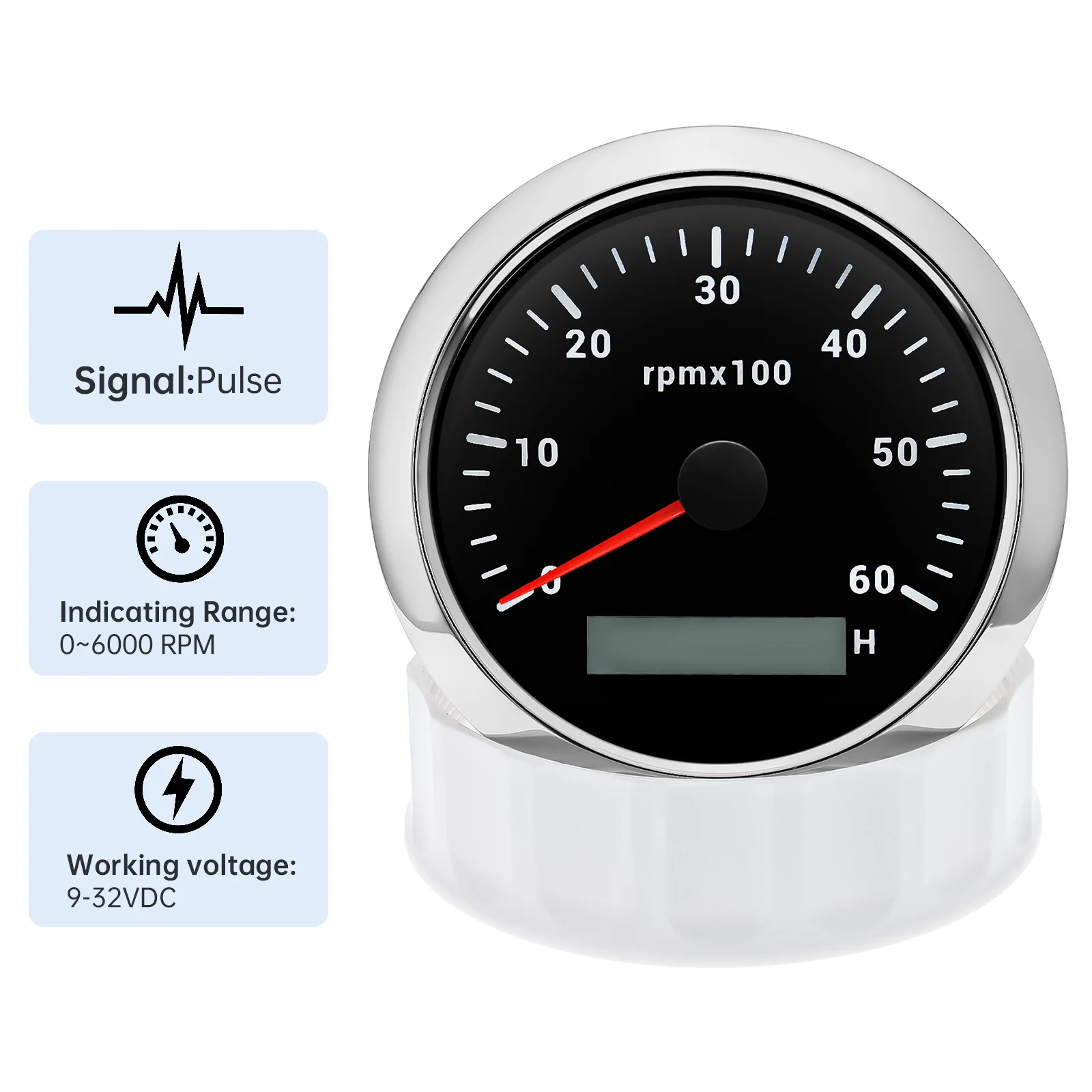 85mm Tachometer 3000/4000/6000/7000/8000 RPM 7 Color Backlight For 1-10Cylinder Gasoline Diesel Car Boat Tacho Gauge Custom