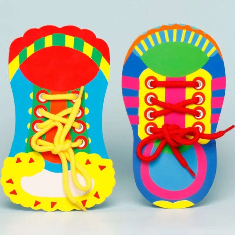 Navlékání tkaniček do bot Výukové hračky Naučte se zavazovat tkaničky Hračka Děti Batolata Jemná motorika Hračka Rané vzděláv