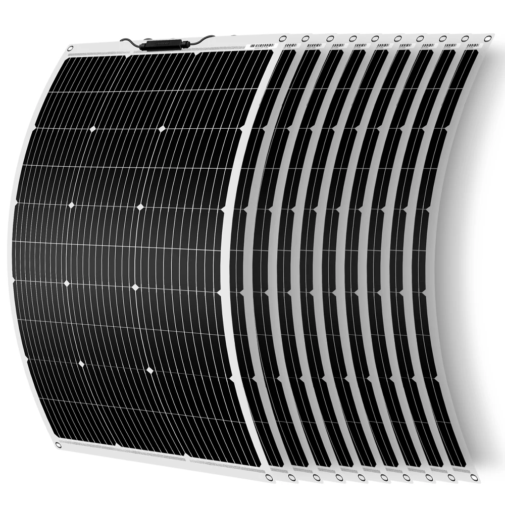 DOKIO Flexible Solar Panel Monocrystalline Solar Cell 90-900W Solar Panel Kit For RV Boat Home system
