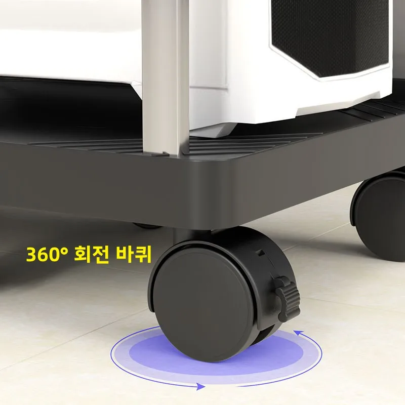 다층 프린터 스탠드 컴퓨터 호스트 케이스 지원 바퀴가 달린 모바일 스토리지 랙 데스크탑 정리함 파티션