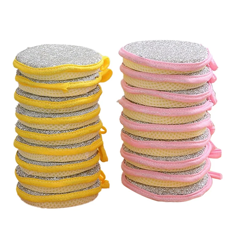 

Двухсторонняя губка для мытья посуды, щетка для мытья посуды, кастрюля, губки для мытья посуды, бытовая уборка, многоразовый кухонный инструмент, простой в использовании