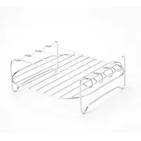 Outdoor grill set with skewers square air fryer grill steamer stainless steel barbecue bracket 4