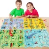 Trackmates Kids Car Track Set,Puzzle Racer Kids Car Track Set,Nukids Puzzle Racer Car Rail Set,Puzzle Track Cars Play Sets 4