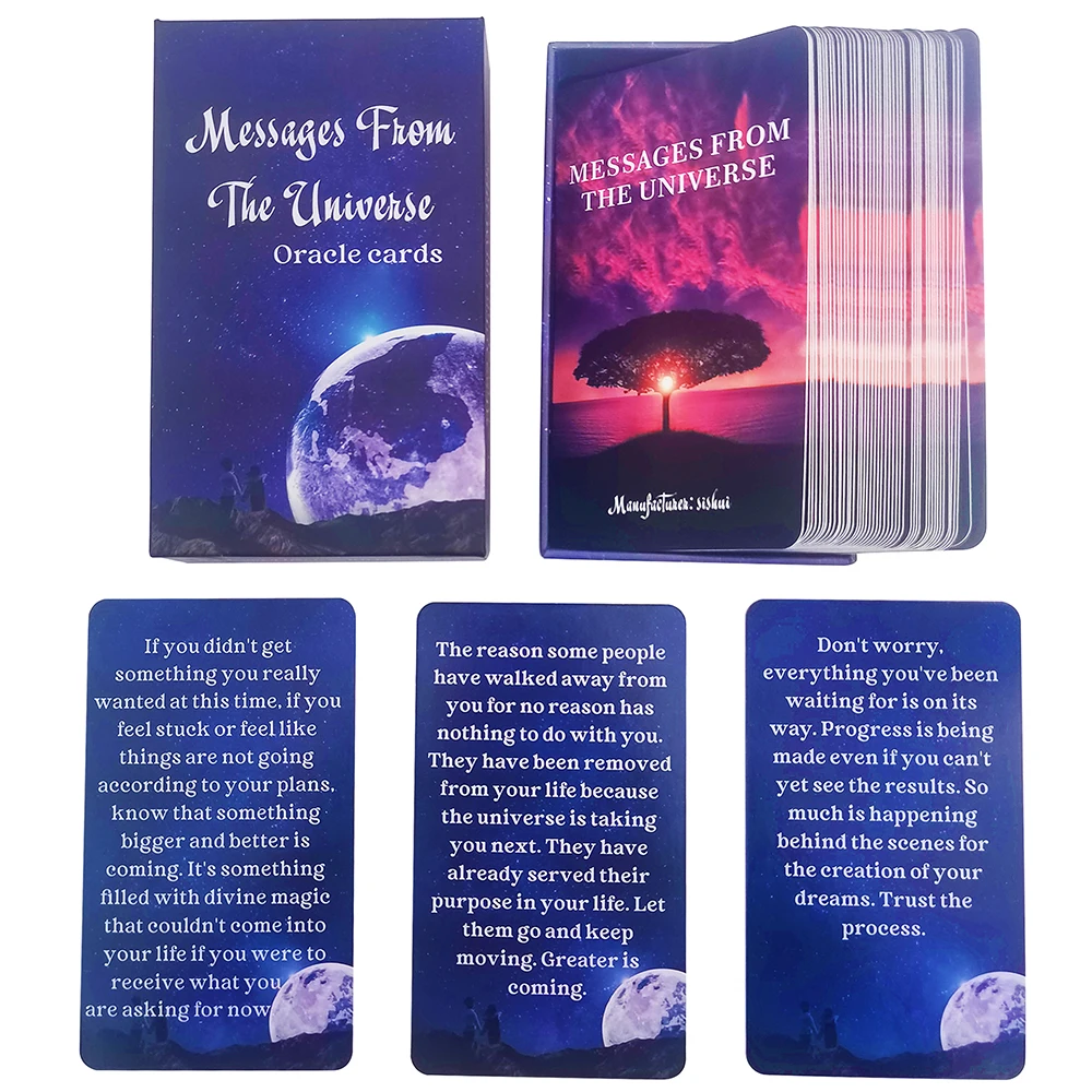 

12x7cm Universe Oracle Decks with Keywords Tarot in Box Prophet Prophecy Divination Affirmation Cards