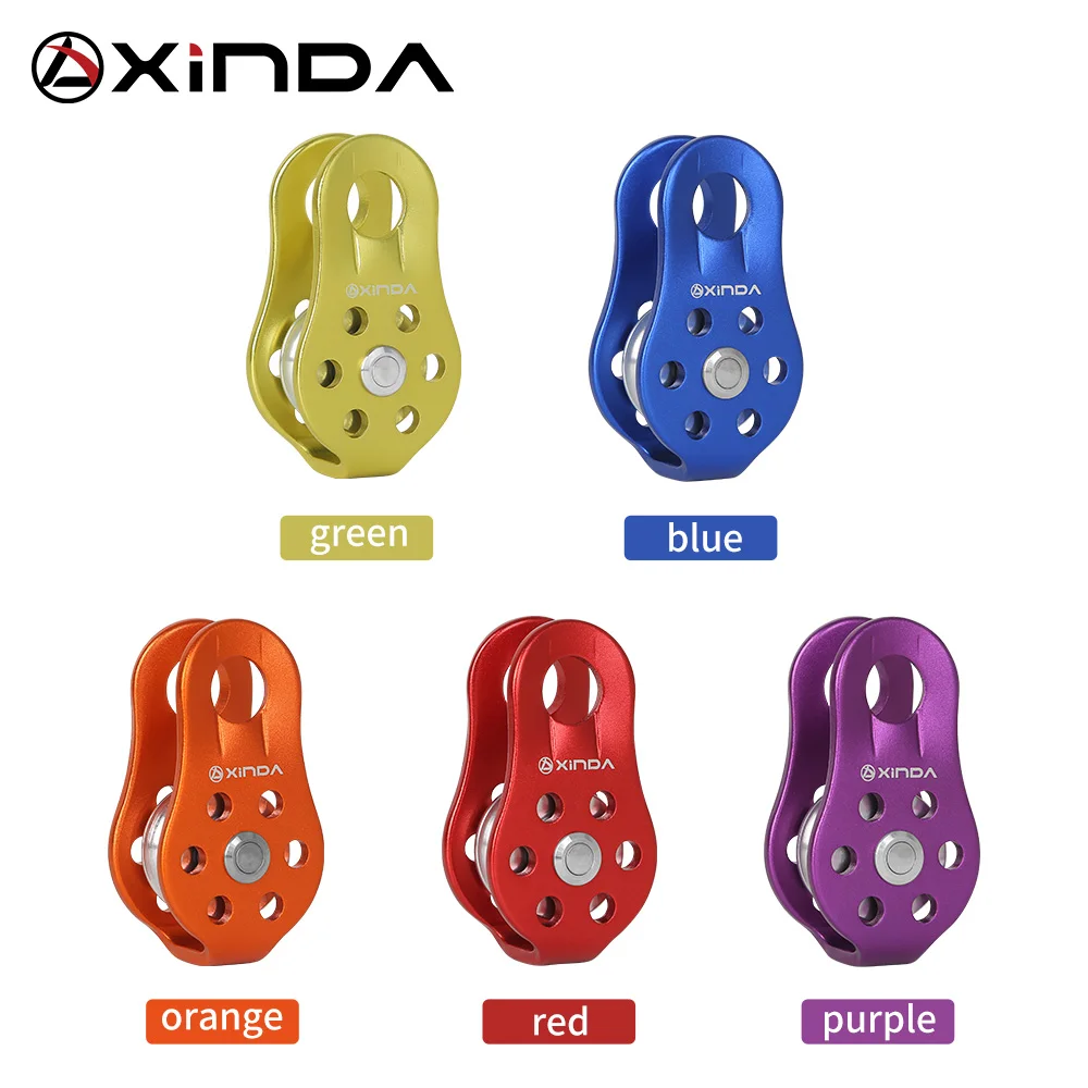 Climbing Pulley XINDA Rock Climbing Fixed Sideplate Single Sheave Outdoor Survival Tool