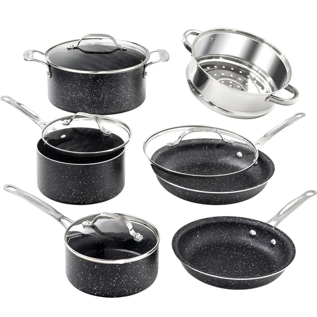 Pots and Pans Set, 10 Piece Nonstick Cookware Set, Includes