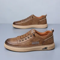 Men Outdoor Non-Slip Men's Sneakers Soft-Sole Rubber Man Breathable Trendy Skate Shoes New Mens Leather Casual Shoes