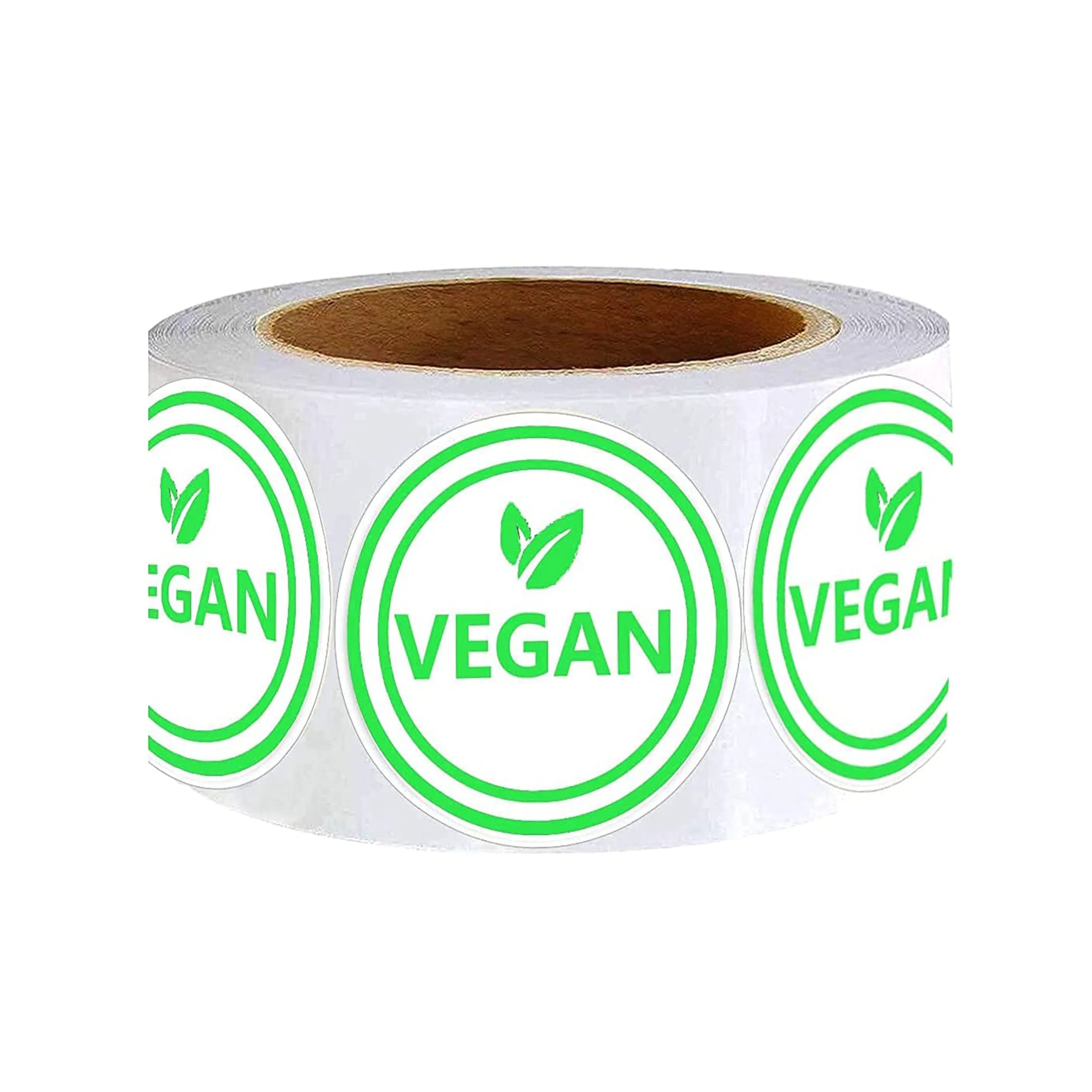Vegan Food Rotation Labels,1.5 Inch Round Circle Dot Vegan Stickers(500 pcs per roll)