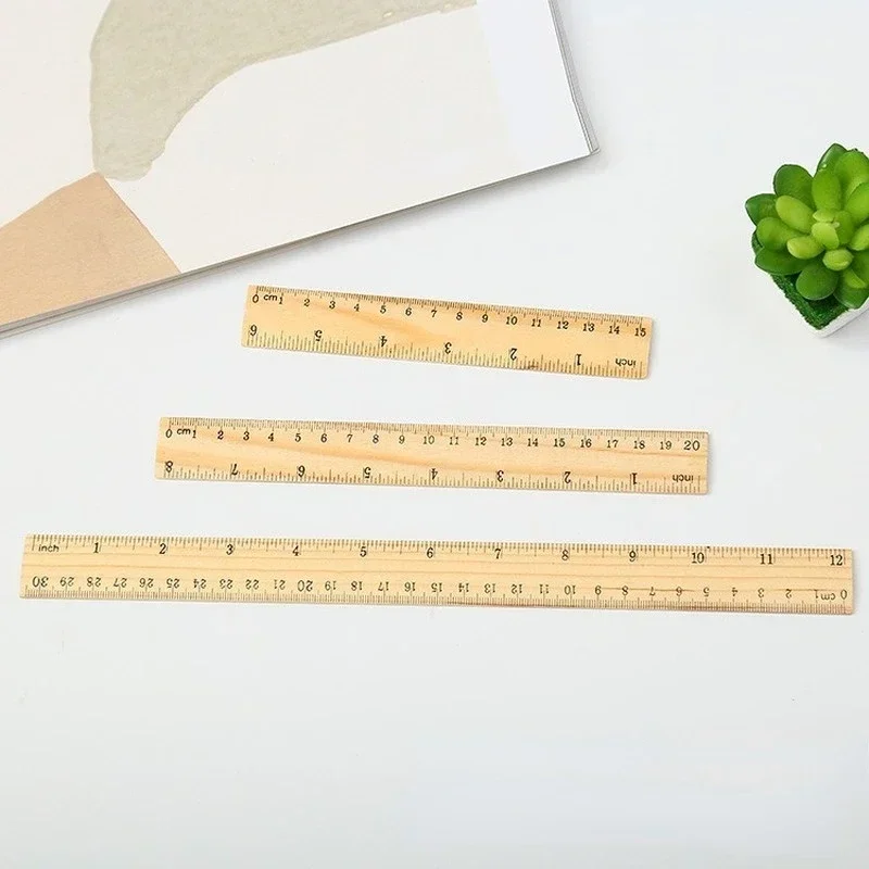 15/20/30cm Wooden Straight Rulers Drawing Tool Desk Accessories Student Teacher Stationery School Office Supplies straight ruler drawing ruler ruler set