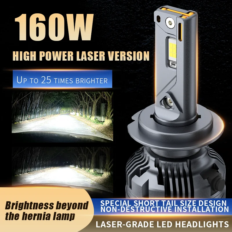 2pcs 160W/set canbus LED H7 H4 high low H11 fog Light lamp auto white 6000k H3 H1 HB3 9005 HB4 9006 led light 12v