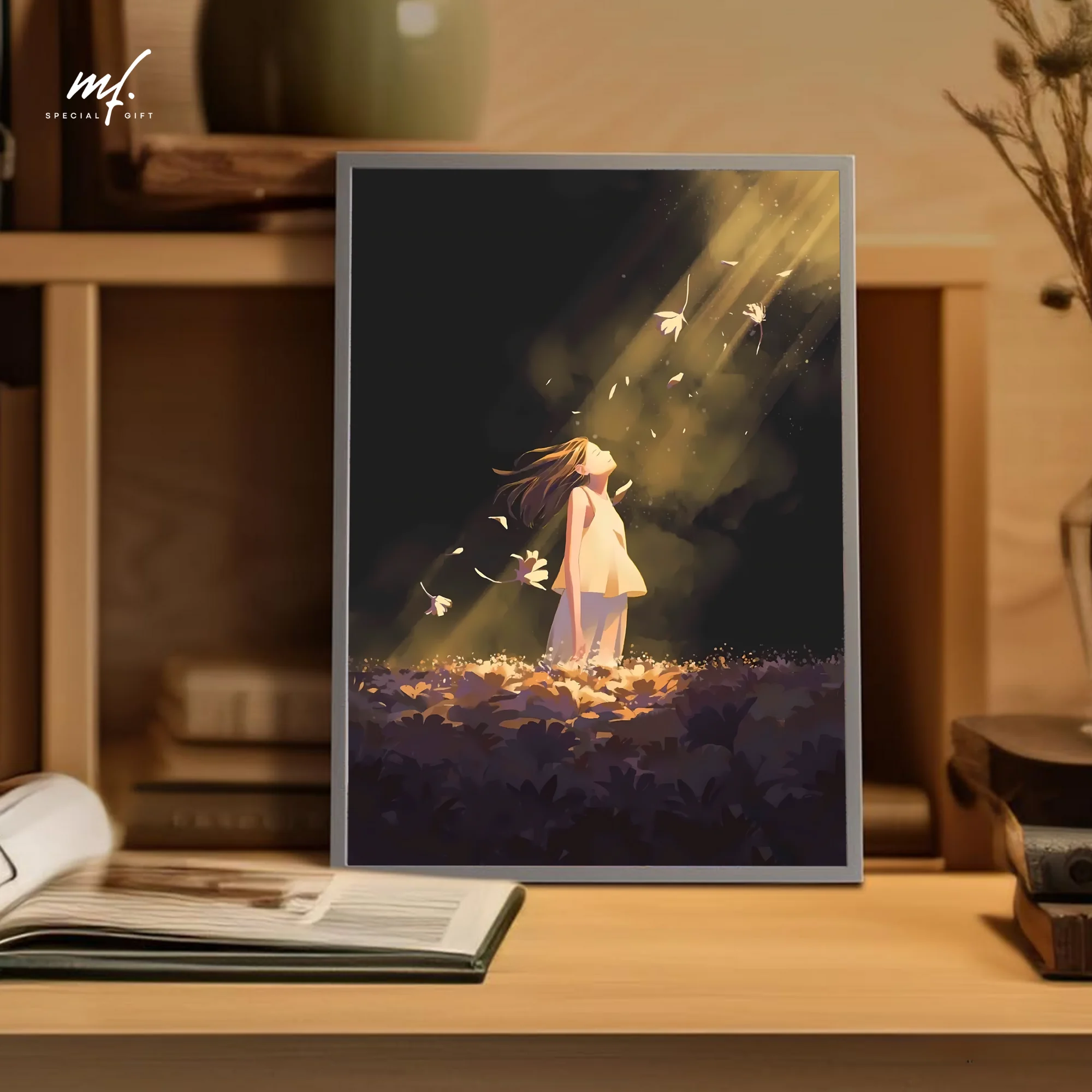 

LED light painting gift that your girlfriend can’t refuse, romantic healing mood lamp, Anime USB dimming minimalist photo frame