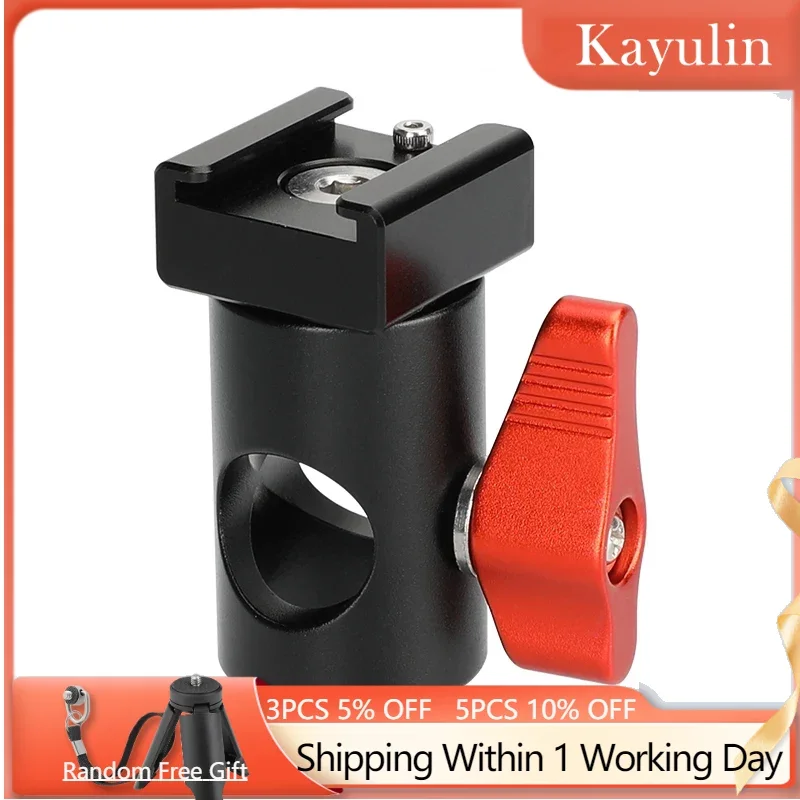 

Kayulin Light Stand Head With Cold Shoe Mount Adapter with Standard ARRI 3/8"-16 Locating Holes for Light Stand / Rod / Pole