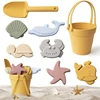 Summer Beach Bucket Toy Water and Sand Playing Toys Soft Silicon Sand Set Beach Game Parent-Children Interactive Tools 4-6 Years 1