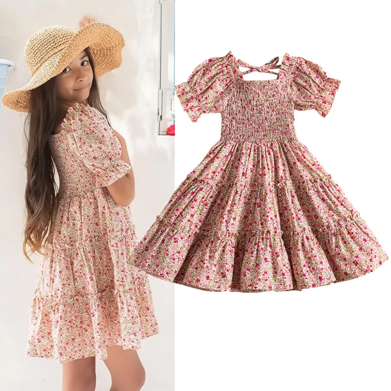 Summer Casual Dress Kids Dresses For Girls Lace Flower Baby Girl Party Floral Children Clothes Princess | Детская одежда и обувь