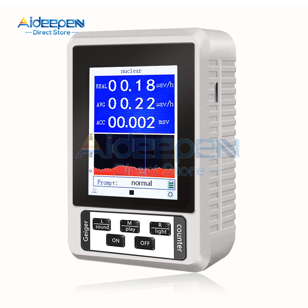 1Pcs New XR-1 Nuclear Radiation Detector Color Display Screen Geiger Counter Personal Dosimeter Detectors Beta Gamma X-ray 4