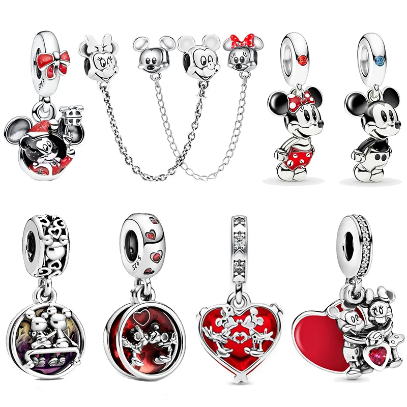 DISNEY HEROCROSS Alliance Mickey Mouse Minnie Plata De Ley 925 srebrne wisiorki koraliki pasujące bransoletki Pandora 925 biżuteria DIY prezenty