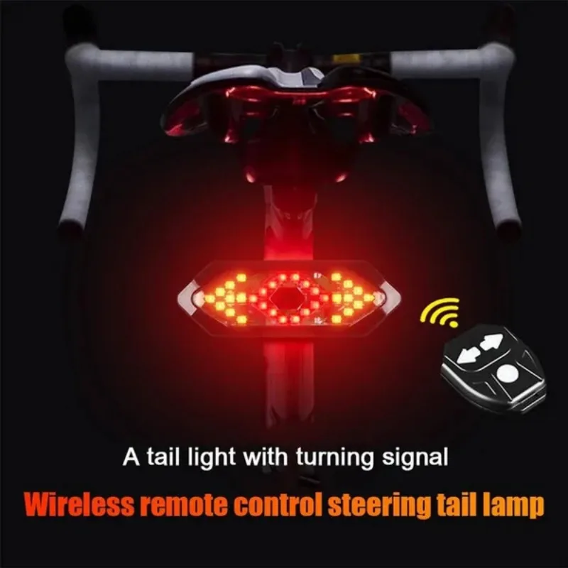Wireless Remote Control Bicycle Rear Tail Light USB Charging Bike Turn Signals Safety Warning Light bike light set led warning light