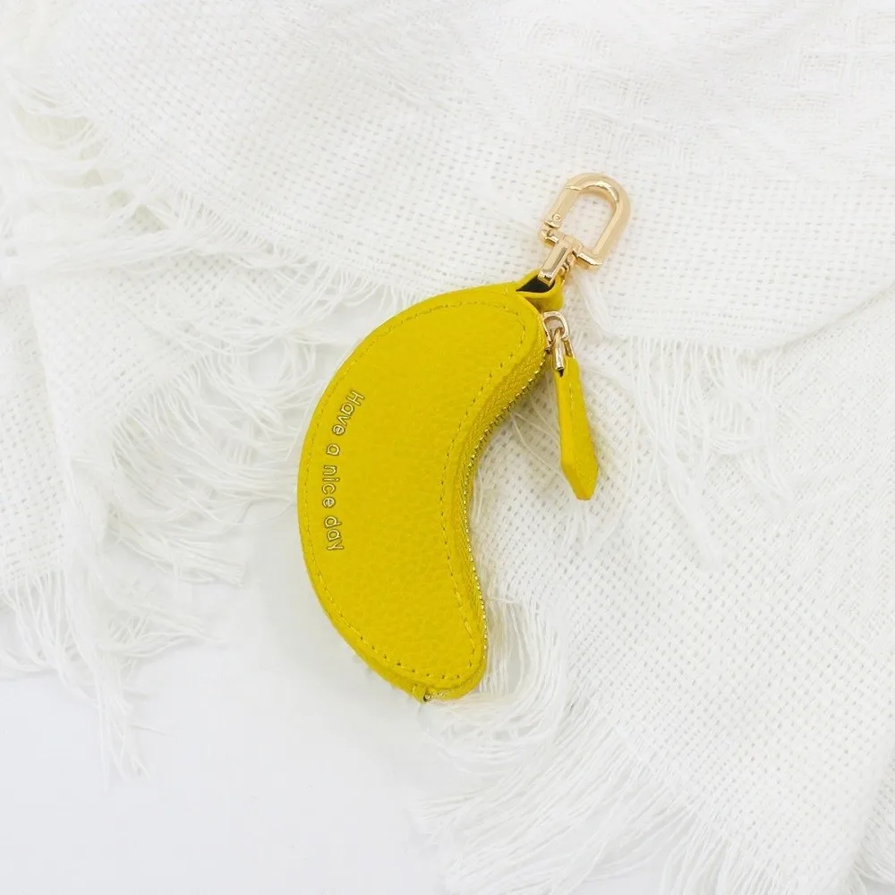 Funny Fruit Banana Shape Coin Purse Mini Key Bag Wallet Keychain Headphone Bag Multifunctional Bag Pendant Gift