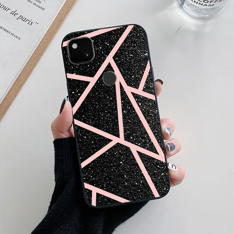 Floral Black Soft TPU Silicone Phone Case Cover
