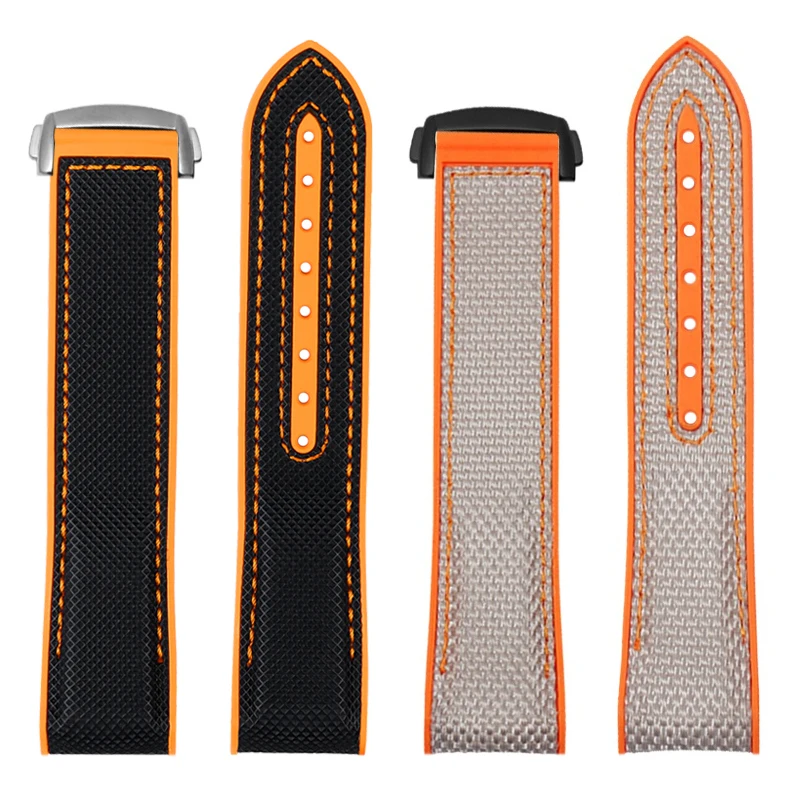Premium Nylon Waterproof Strap in Orange - 20mm, 21mm, 22mm Sizes