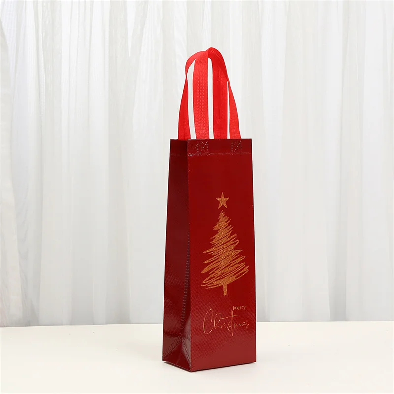 12pcs Christmas Non-woven Tote Bags for Red Wine Packaging Gift Reusable Waterproof Fab... - SKU CNTB1839 - UGI Packaging