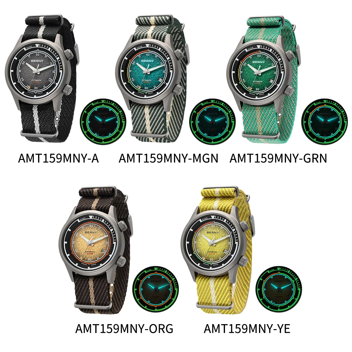 BERNY Herren-Taucheruhren, Titan, automatisch, mechanisch, superleuchtend, Herren-Taucheruhr, Saphirglas, 200 m wasserdicht, Sporttauchen – Detail 4