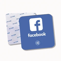 Custom 10CM Square QR Code & NFC Social Media Sign (Facebook)