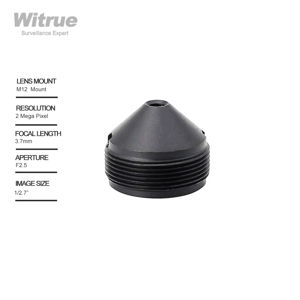 

Witrue Pinhole Lens 3.7mm 2 Megapixel 1080P 1/2.7" F2.5 M12 Mount for CCTV Security Camera