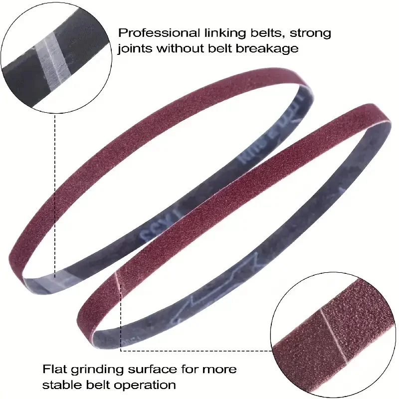 11pcs Sanding Belts (10X330mm)- 60 80 100 120 150 180 240 320 400 600 800 Grits Aluminum Oxide For Wood Sanding And Levelling