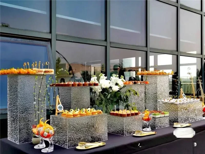 Acrylic Transparent Dessert rack et table Food tray rack Cake tray table et tea break stand cake display Dishes Plates