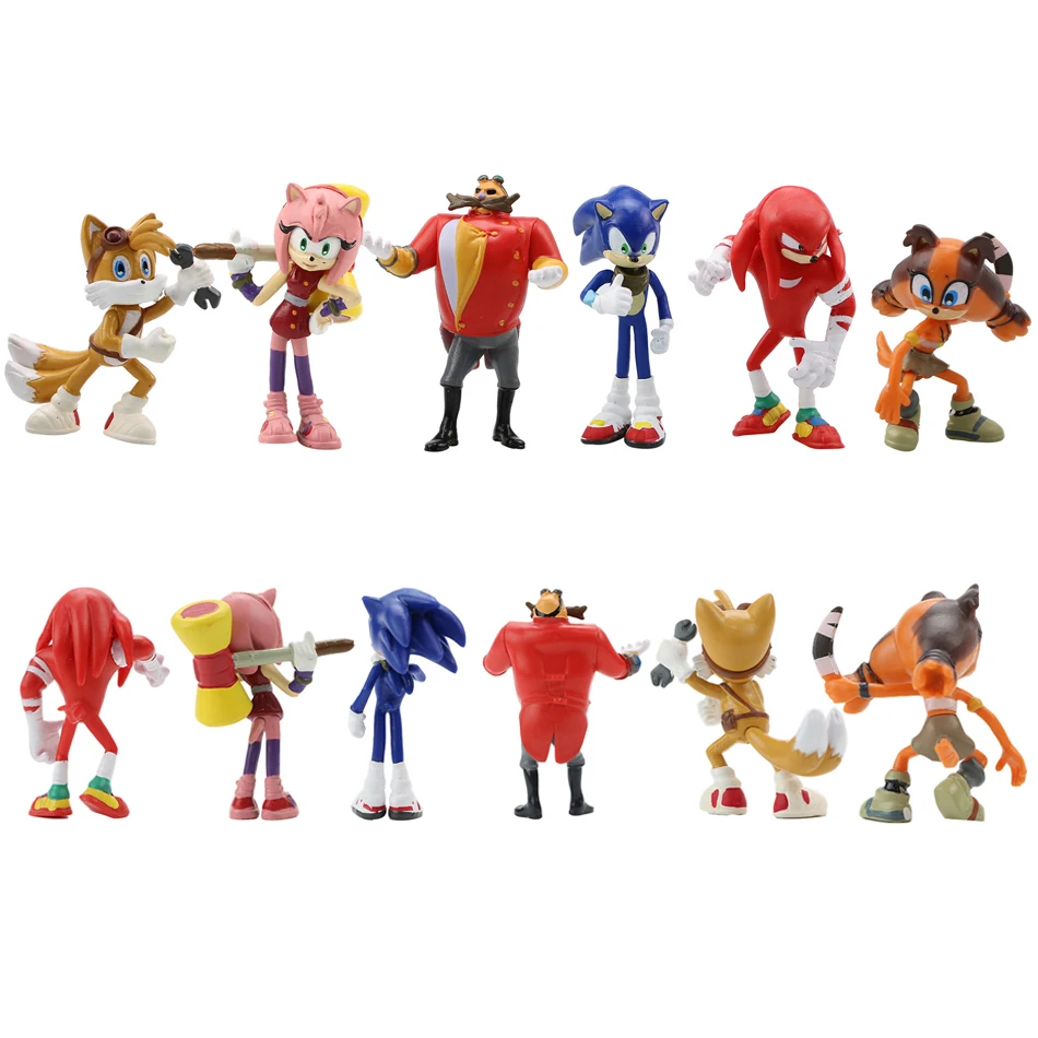 소닉 영화 및 텔레비전 PVC 캐릭터 장난감, 고슴도치 그림자 꼬리 피규어 모델 인형, 어린이 동물 장난감, 6 개/세트, 인기 판매