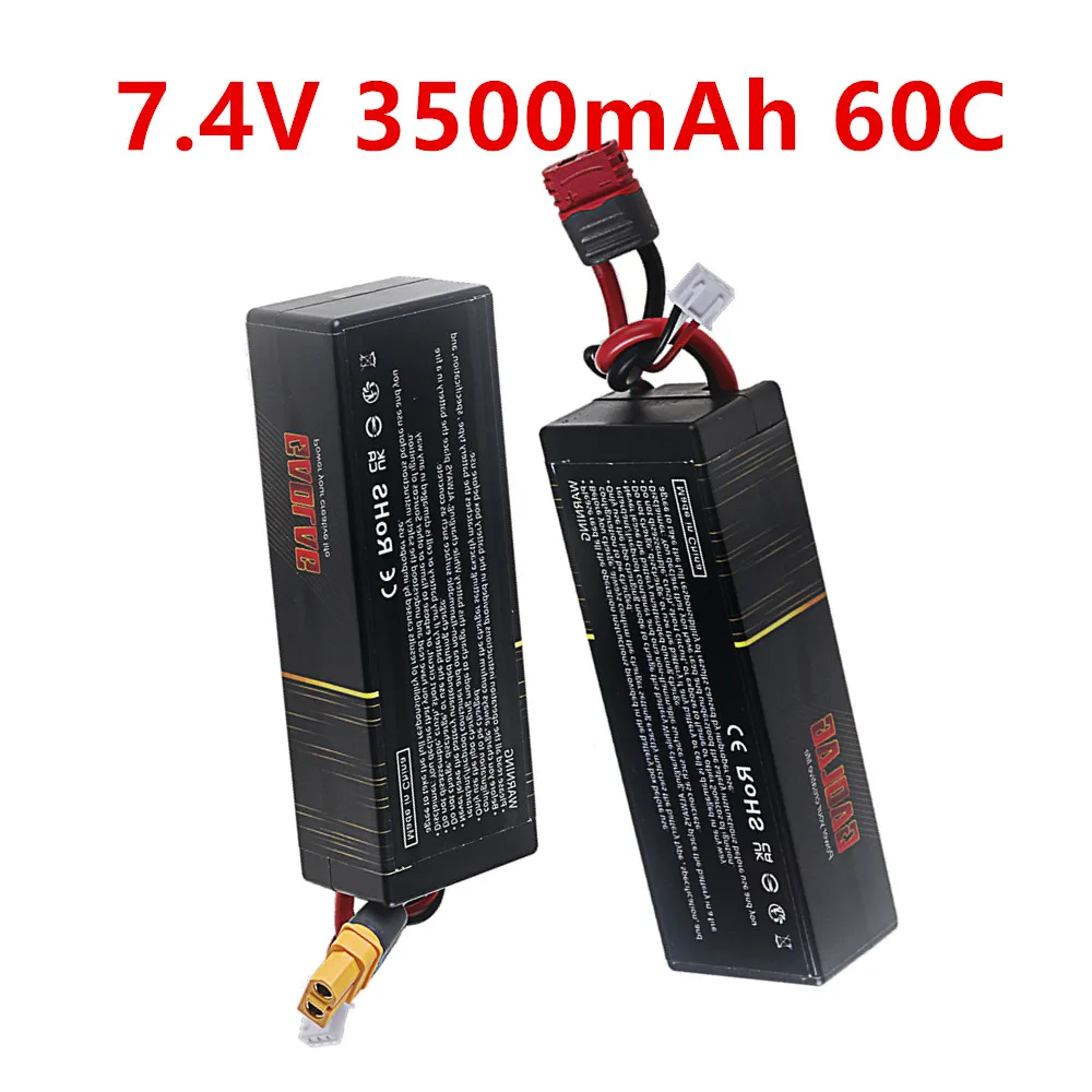 Batterie LiPo 7.4V 3500mAh 60C XT60/T pour RC Drone Voiture