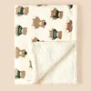 Cartoon Bear Plush Baby Blanket Baby Stroller Windproof Blanket Travel Out Portable Warm Baby Swaddle Blanket for Newborn 5