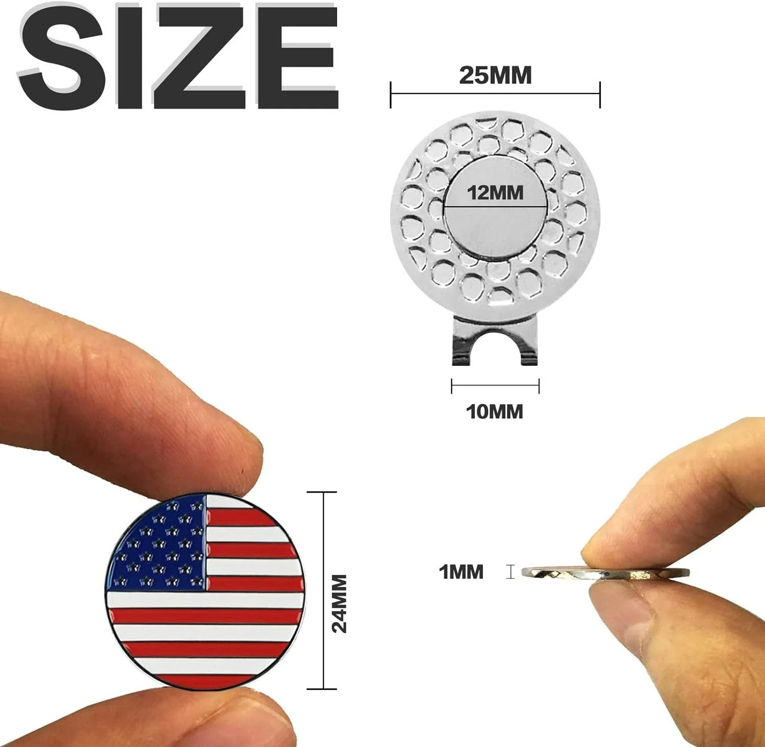 Golf Cap Clip Golf Mark 25mm Coin Metal Ball Position Mark Magnetic Cap Clip JQ985212