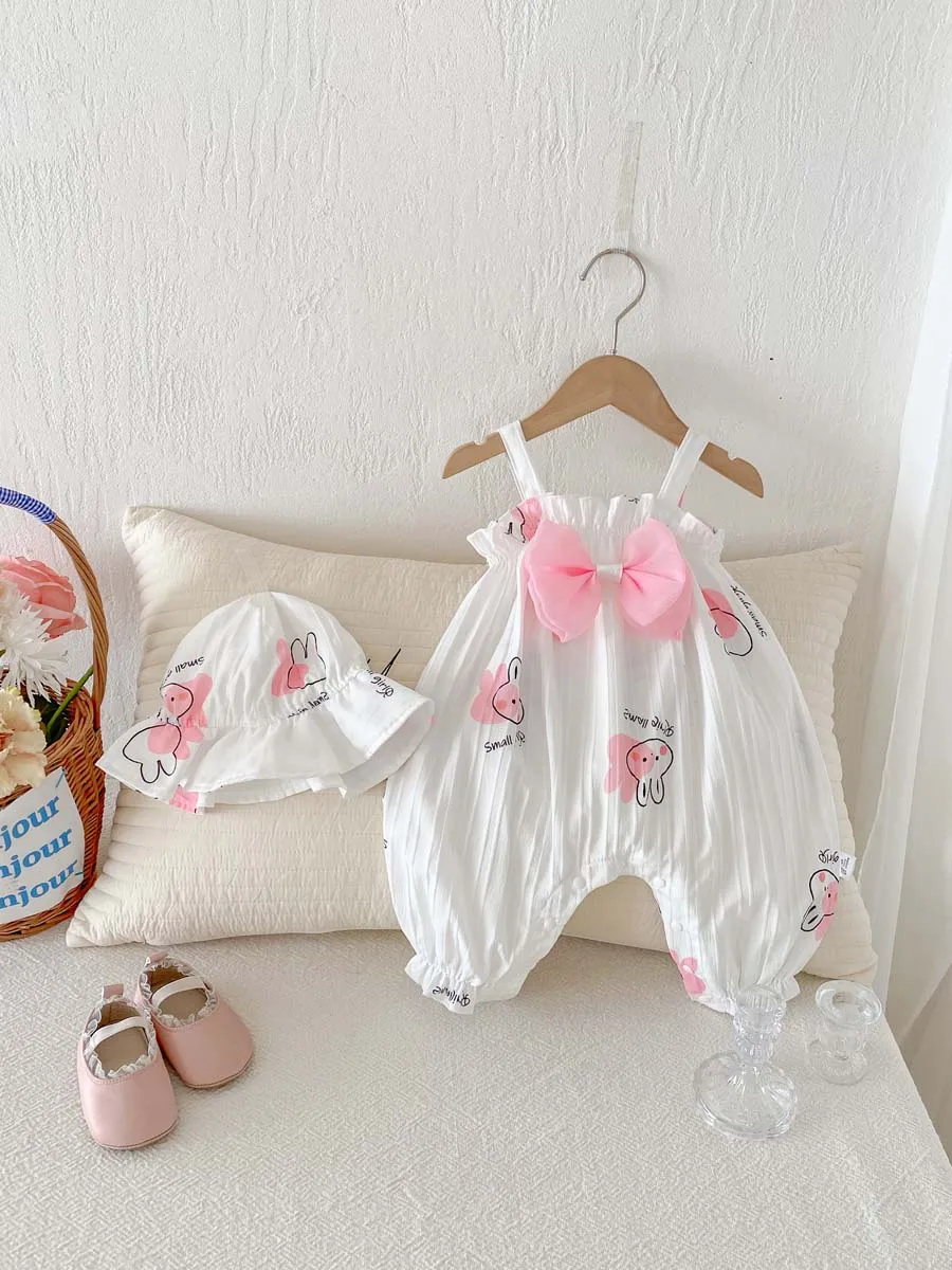 بذلة أرنب لطيفة على شكل فيونكة جميلة للفتيات الصغي...