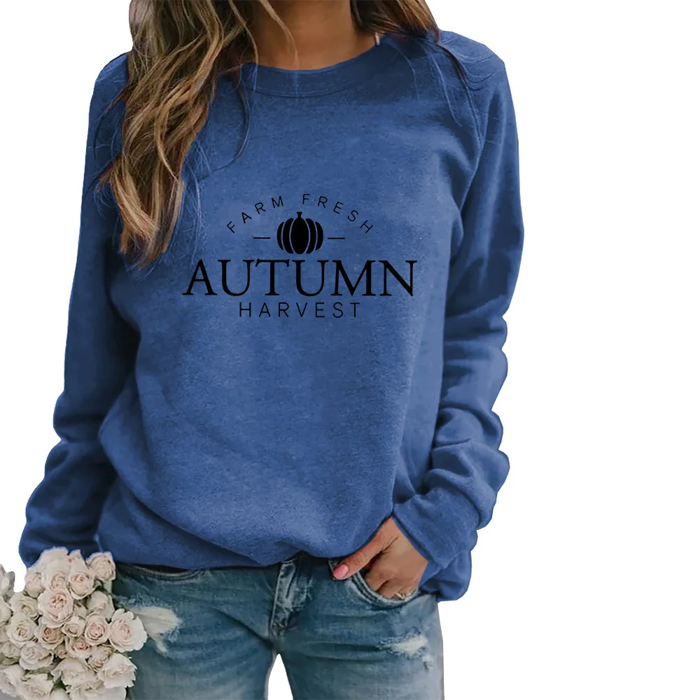 

AUTUMN Autumn and Winter Women's Top Printed Casual Loose Sweatshirt HB009