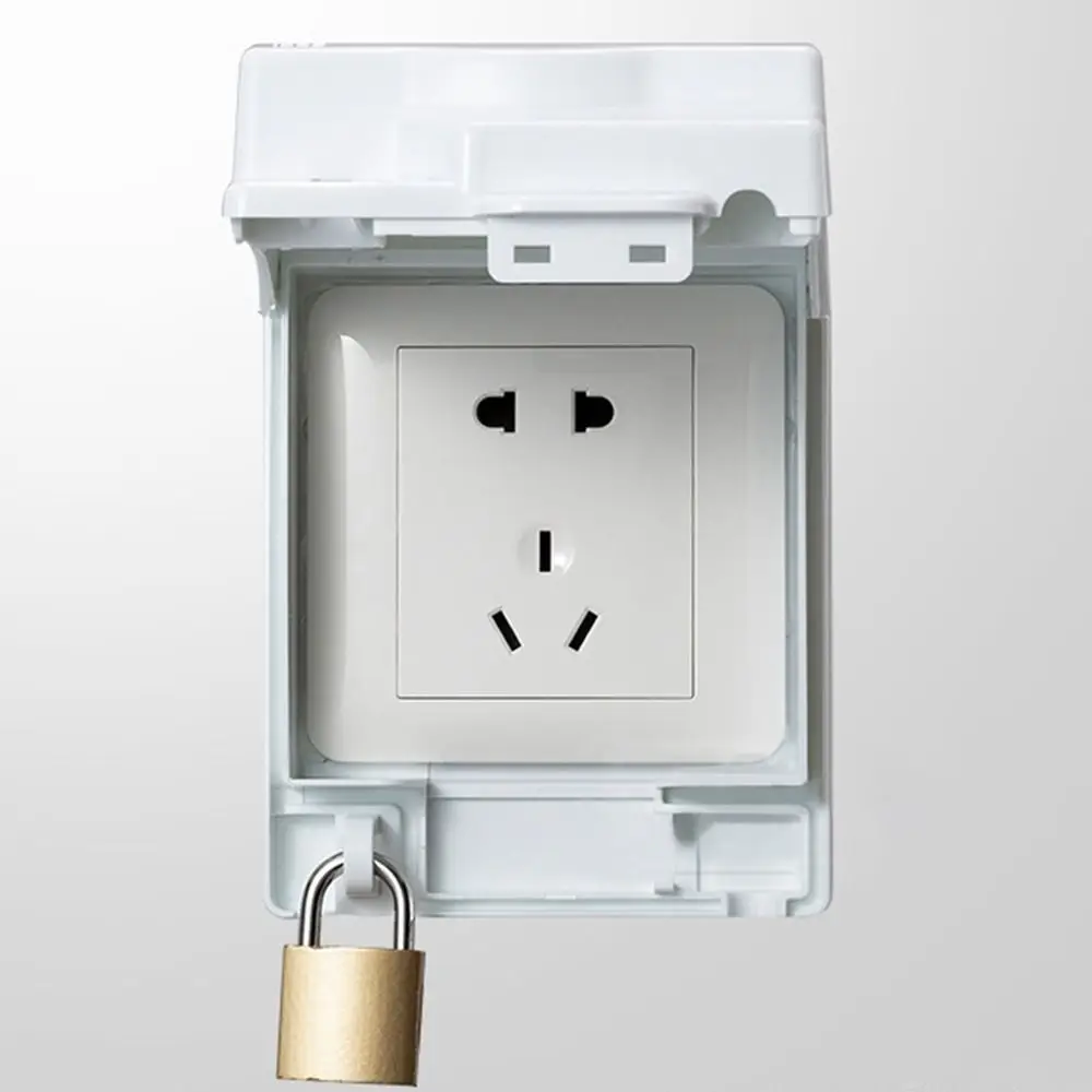 Description Picture 6 of itemLockable Wall-mounted Socket Waterproof Dustproof Box 86 Type Splash-proof Switch Socket Anti-shock Protection Switch Cover