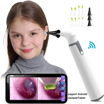 Wireless Otoscope Ear Camera 3.9mm 1080P HD WiFi Ear Scope with 6 LED Lights for Kids and Adults Support Android and iPhone 1