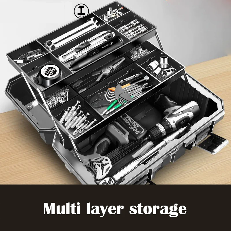 Multifunctional Thickened Tool Box Folding Storage Box Home Professional Electrician Maintenance Portable Shockproof Tool Box 6
