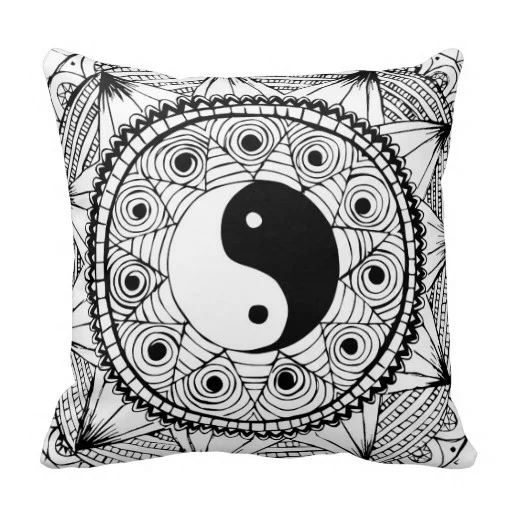

Yin Yang Eight Trigrams Pattern Printed Throw Pillow Cover