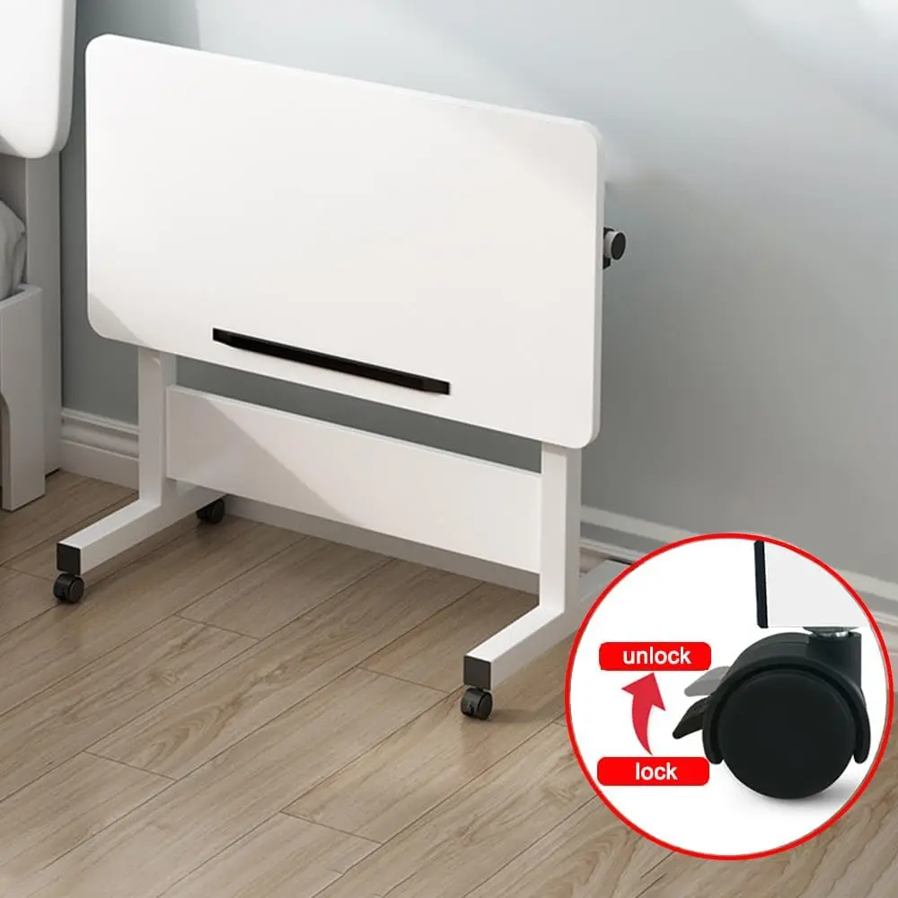 Rolling Desk Adjustable Height Rolling Computer Cart Portable Laptop Desk Small Adjustable Home Office Desk