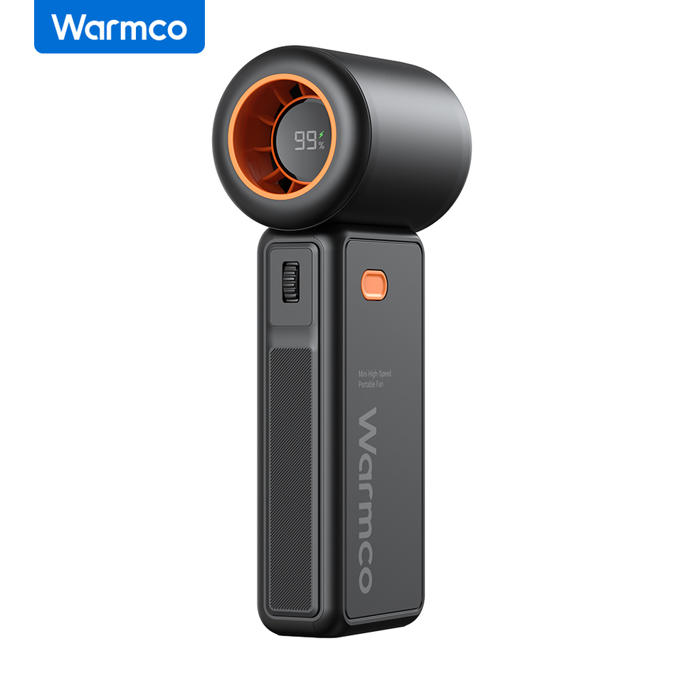 Warmco Portable Handheld Fan, 5000mAh Powerful Mini Turbo Fan, 13000 RPM High Speed USB Rechargeable for Travel & Outdoor