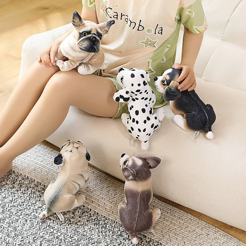 25cm Lifelike Chihuahua Dog Plush Toys Cute Dog Puppy Stuffed Animal Dolls  Soft Real Life Chihuahua